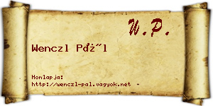 Wenczl Pál névjegykártya